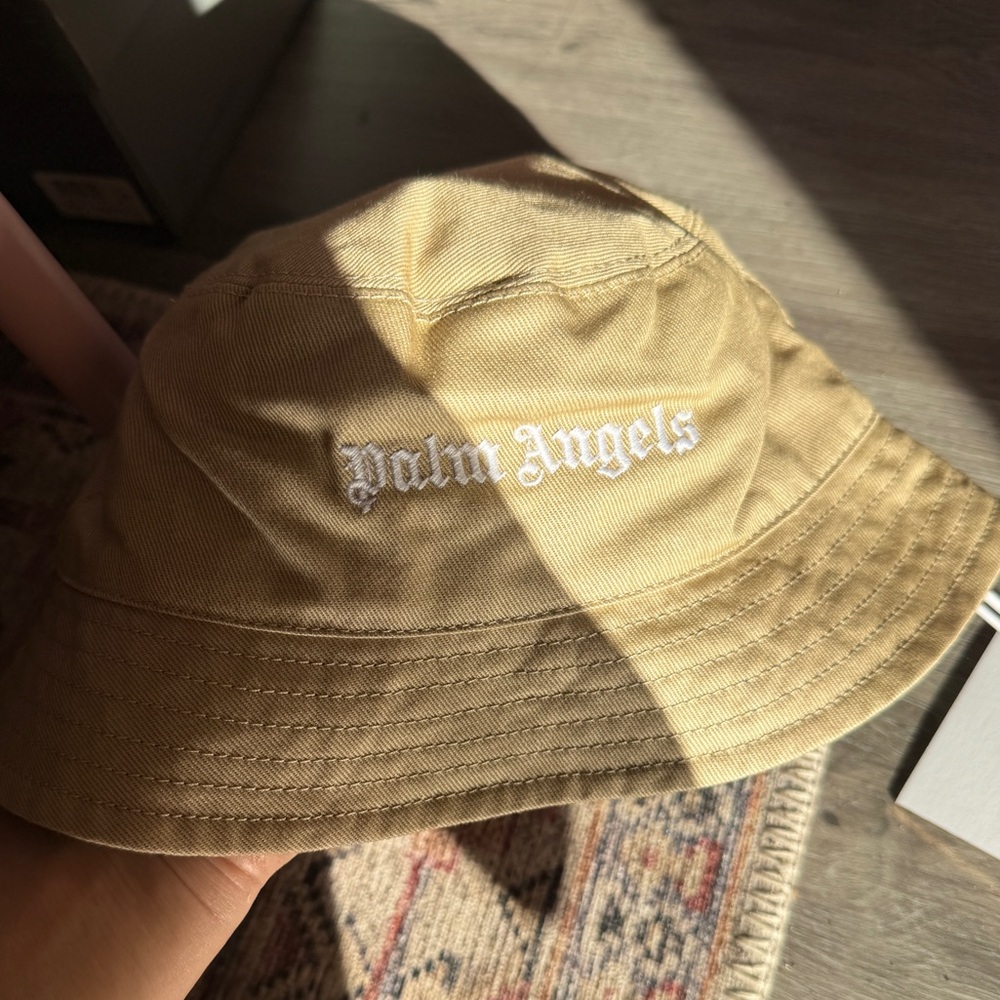 Palm Angels Kids Beige Bucket Hat